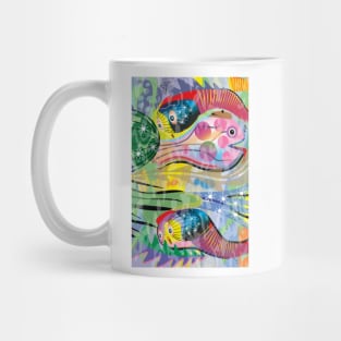 Hippy Fish in the Glow of a Rainbow Mug